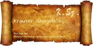 Krauter Szervác névjegykártya